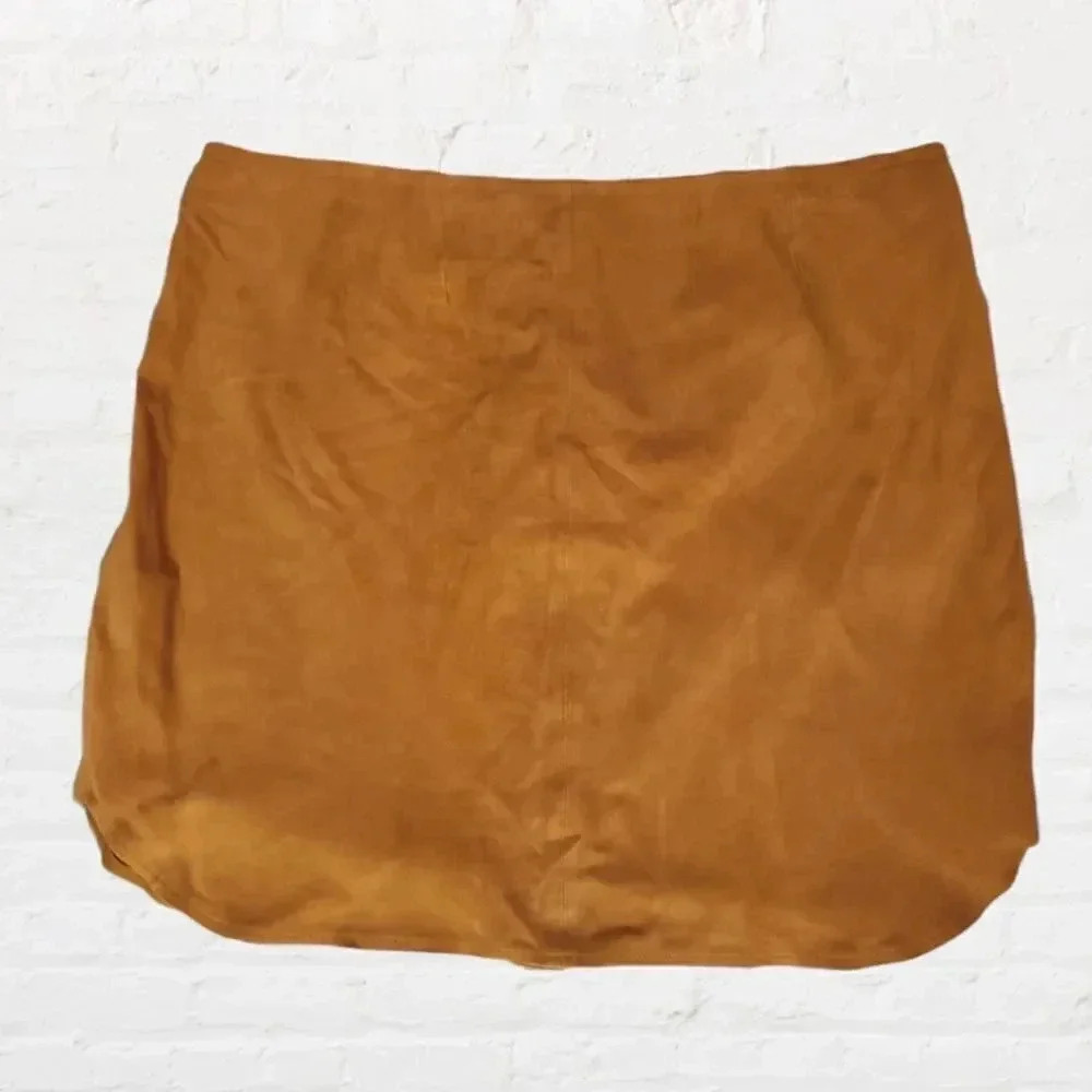 Joie | Sayra Suede Leather Skirt in Light Clove Sz L - Picture 3 of 7